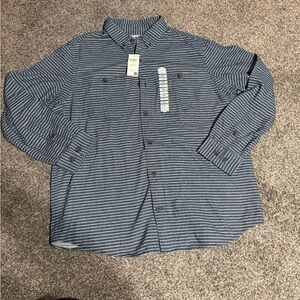 Duluth Striped Blue Button-Up Shirt XL new with tags